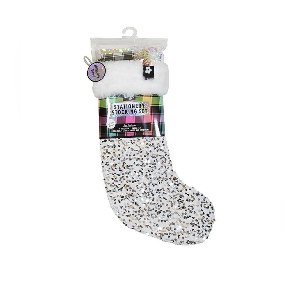 Girls Limited Too Sequined Christmas Stocking with Stationery Set BNWT